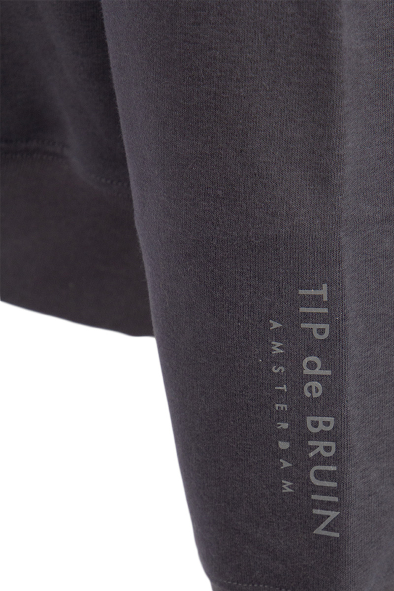 Tip De Bruin Sweater Tip Hoodie Badge Grijs