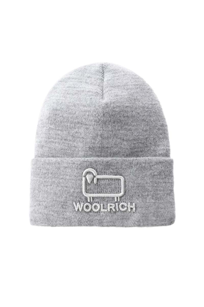 Woolrich Muts Logo Beanie Grijs