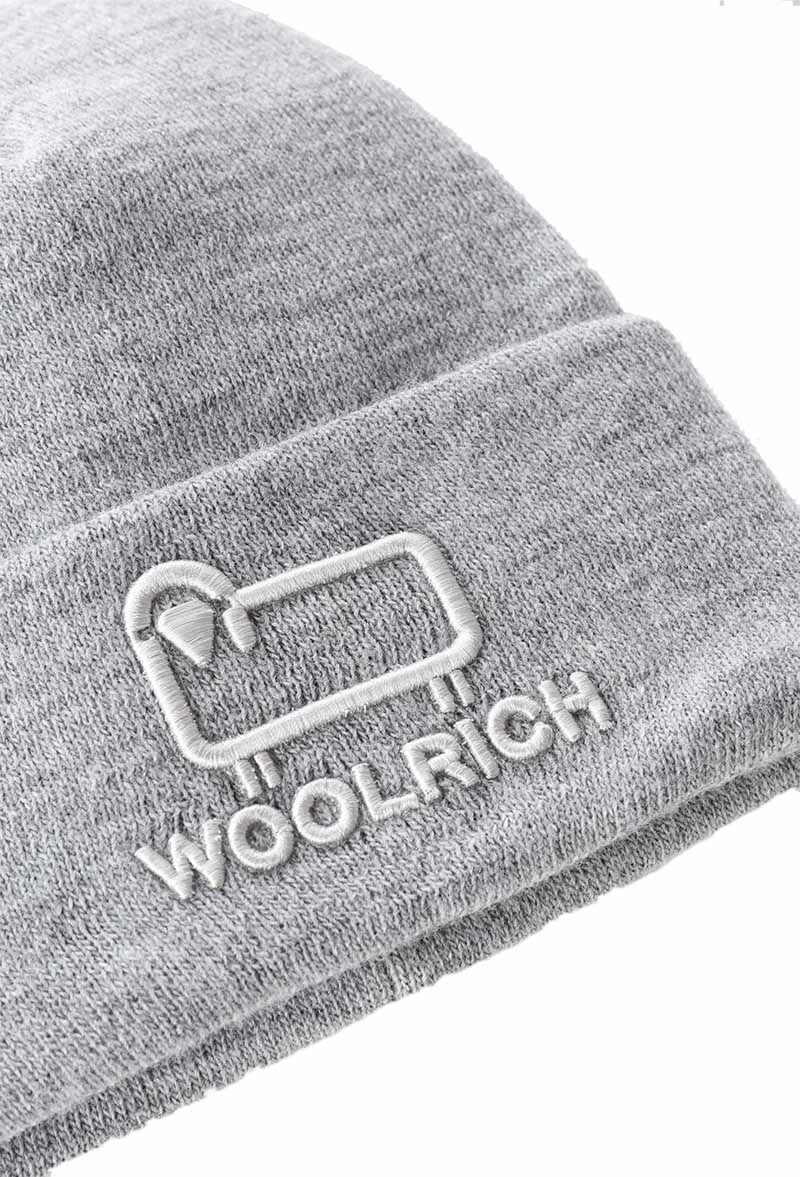 Woolrich Muts Logo Beanie Grijs