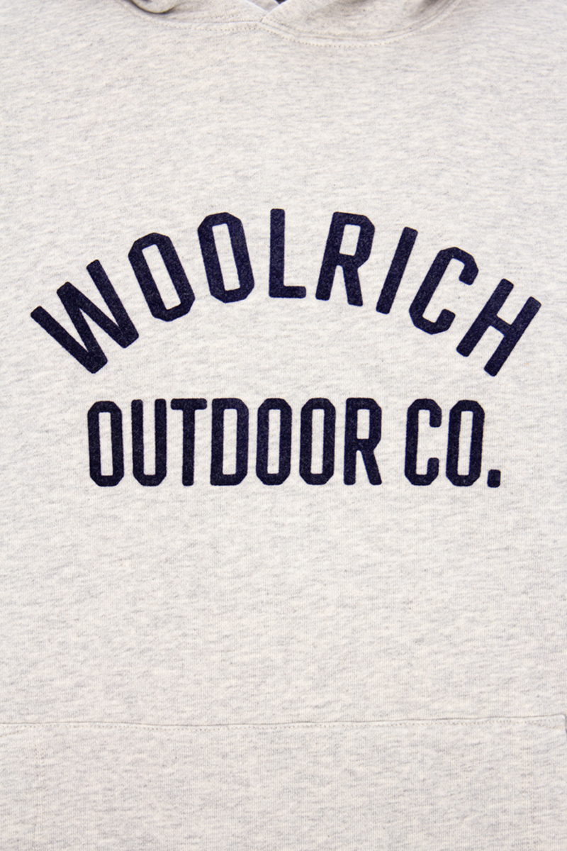 Woolrich Sweater Script Hoodie Grijs