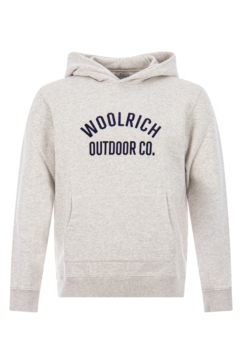 Woolrich Sweater Script Hoodie Grijs