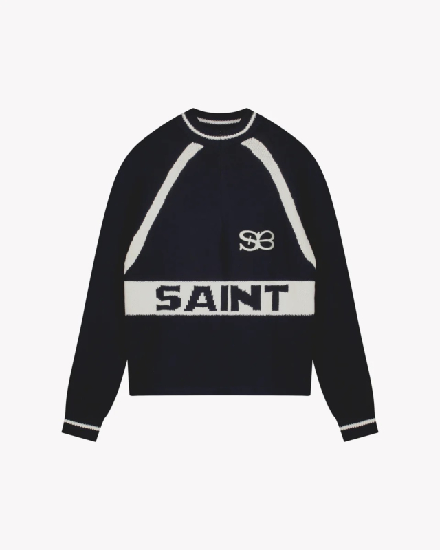 Saint Blanc Trui Heavy Cycling Knit Top D-blauw