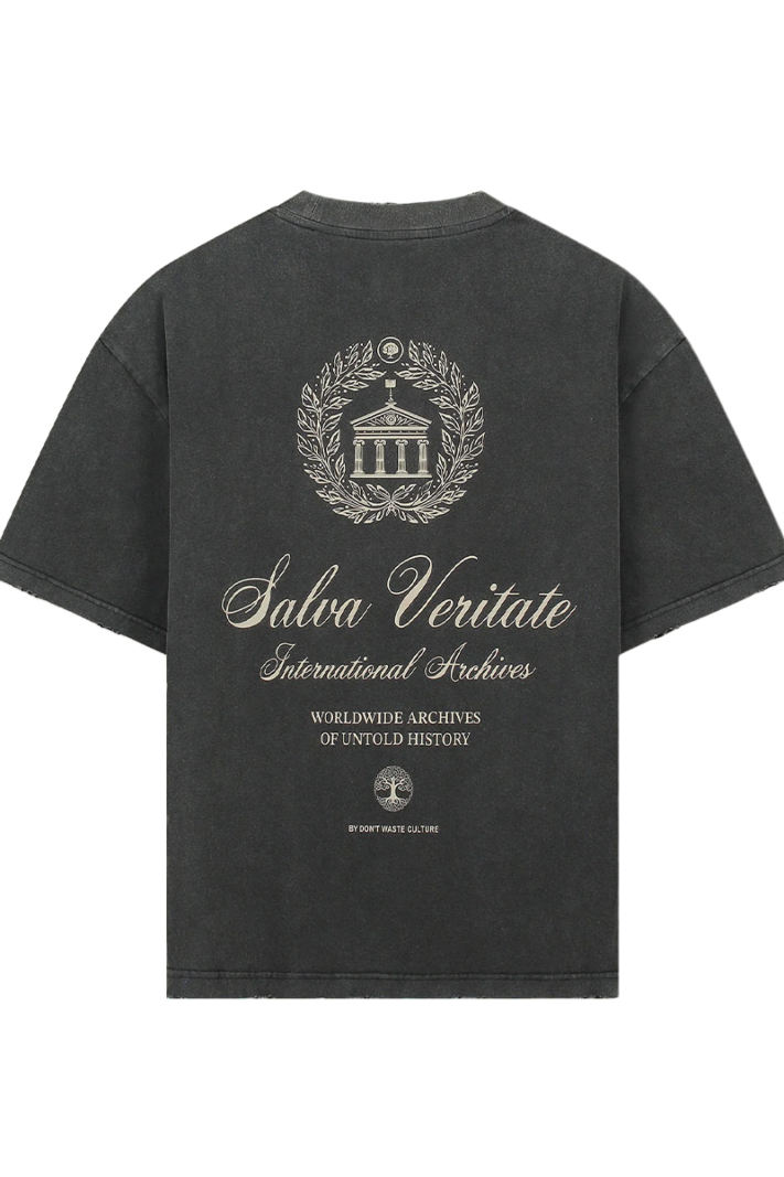 Don't Waste Culture T-shirt Grant Backprint T-shirt Grijs