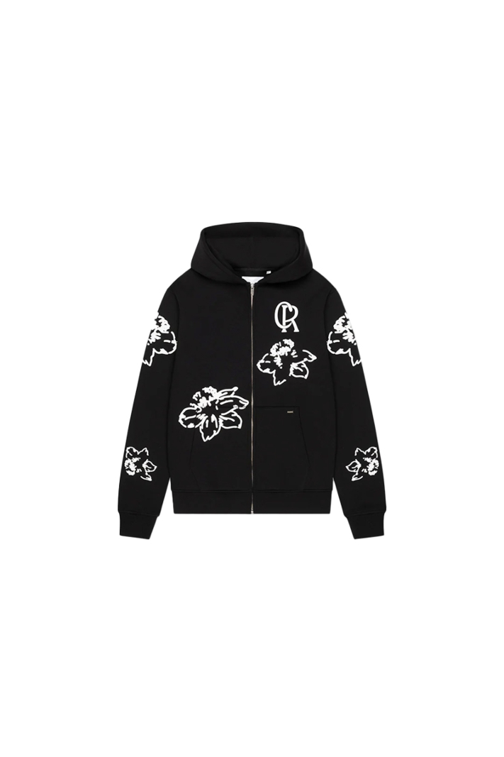 Croyez Sweater Flower Zip-hoodie Zwart
