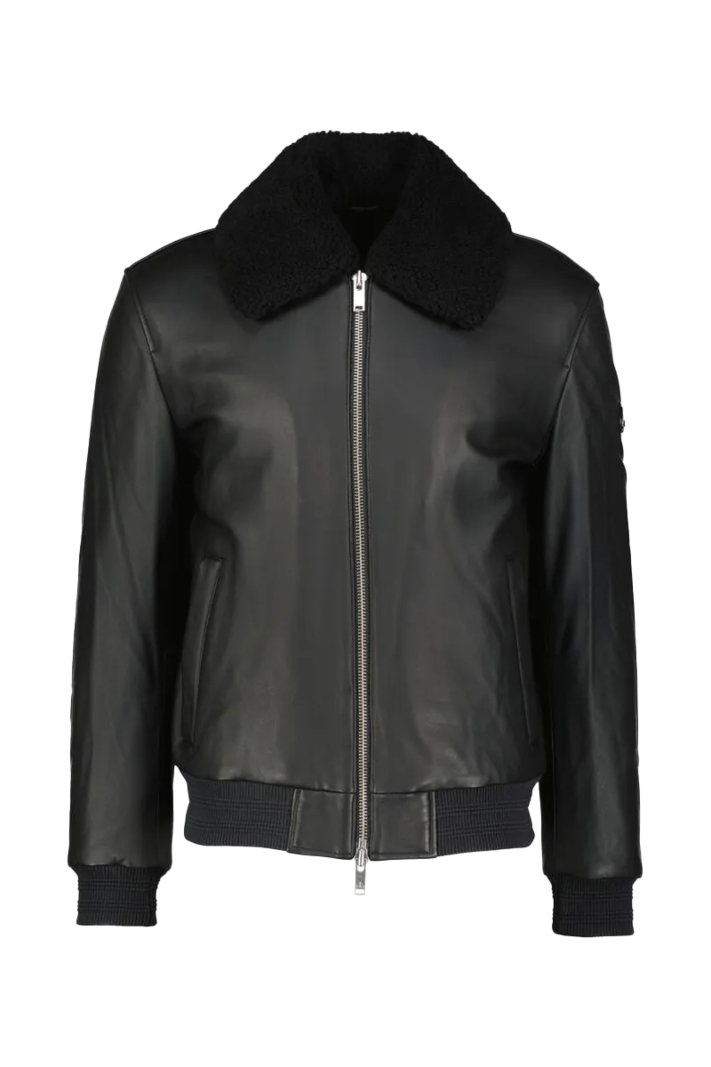 Moose Knuckles Jas Toba Bomber Leather Zwart