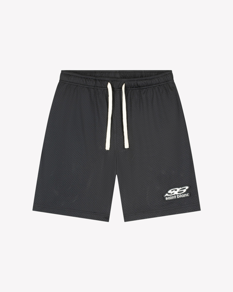 Saint Blanc Short Oblique Logo Mesh Short Zwart