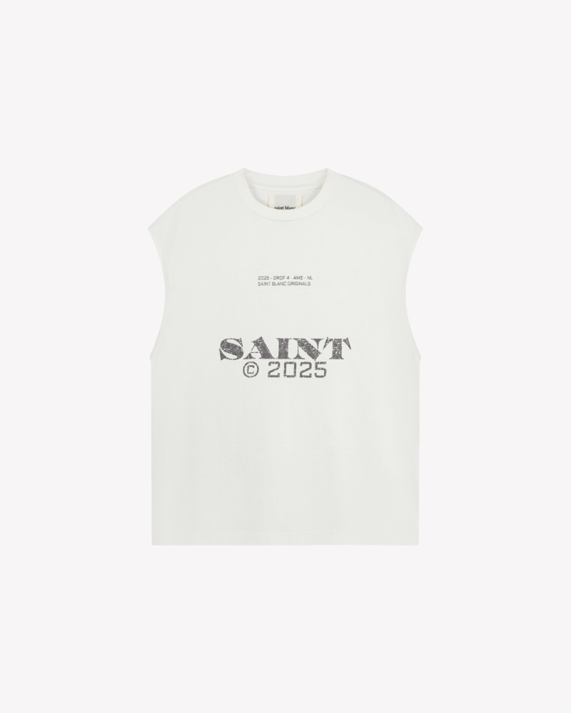 Saint Blanc T-shirt Saint Sleeveless T-shirt Ov Wit