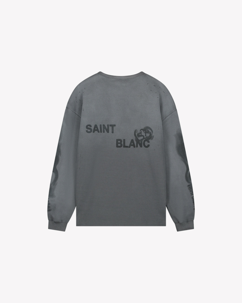 Saint Blanc Trui Blur Waffle Knit  D-grijs