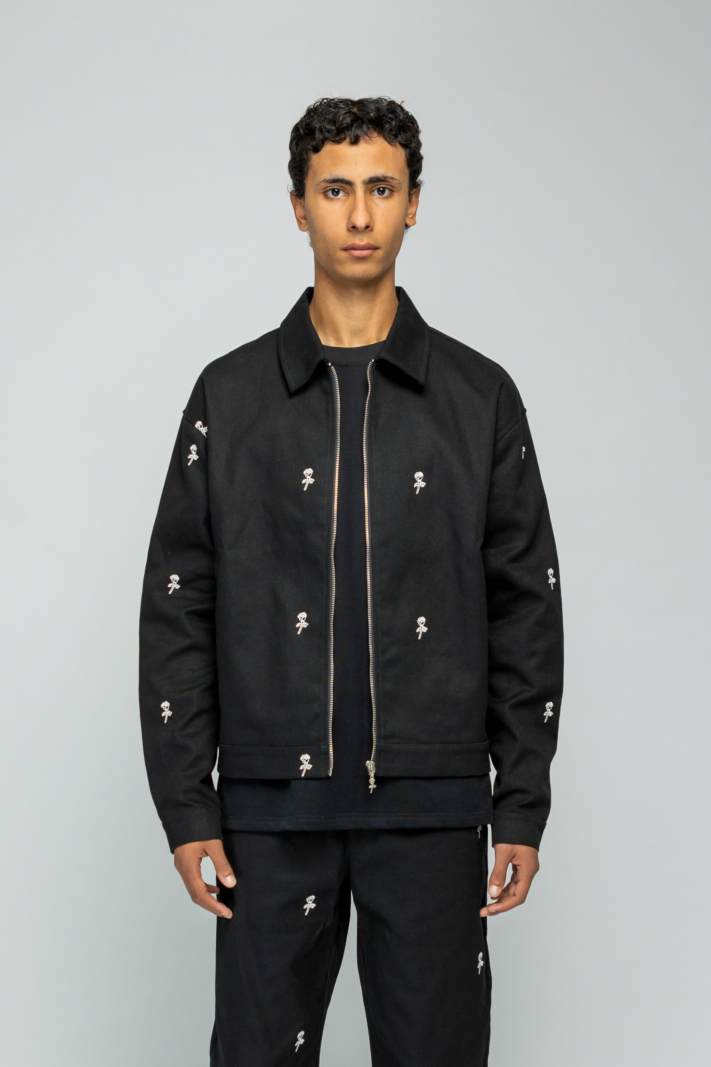 Stranger Society Jas Roses All Over Jacket Zwart