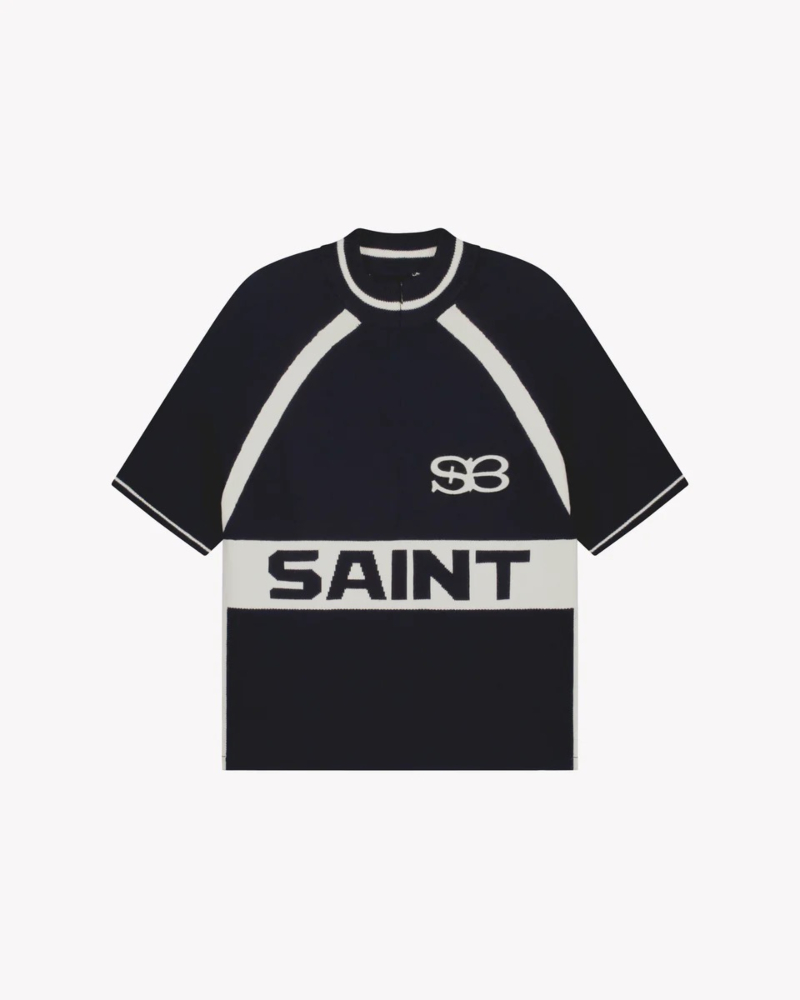 Saint Blanc Trui Cycling Knit Polo D-blauw