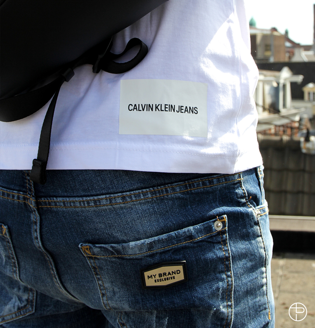 Calvin Klein shirt + My Brand jeans